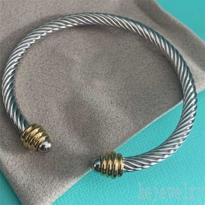 Lovers Bangle bracelets designer for twisted helix man elegant cables bangles simplicity adjustable hand ball type wire jewlery men bracelet homme ZB026 F23 240308