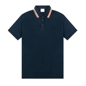 Erkekler Polo Moda Polos Tişört Moda Tasarımcısı Sıradan Polo Neck T-Shirt Yüksek kaliteli saf pamuklu harf nakış tişörtleri kısa kollu üst düz renkli şerit tees