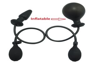 Novo silicone grande preto bomba até airfilled inflável granel vibrador anal butt plug vibrador dilatador brinquedos sexuais para homens mulher gay s9249690504