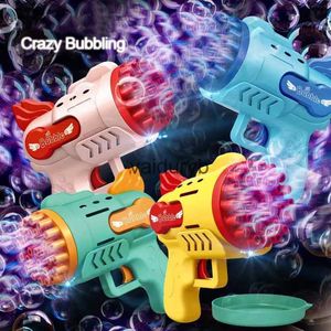 Plack Play Water Fun Baby Bath Toys 23-29 Hole Summer Bubble Gun Rocket Mane Automatyczna dmuchawa z płynną zabawką dziecięcą prezent świąteczny H240308