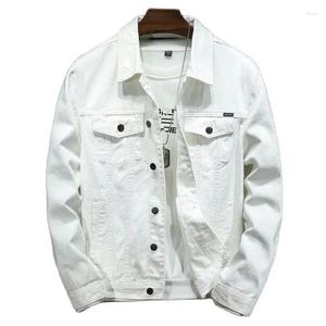 Mens Jackets Jacket White Black Casual Outerwear Streetwear Turn Down Collar Jean Men Fashion Denim Coat Mens Clothing