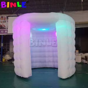 wholesale Oval Shape 360 Inflatable Photo Booth Enclosure Backdrop RGB LED Lights Portable Tent for Party Wedding Event 3x2.5x2.5mH (10x8.2x8.2ft)