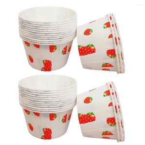 Disposable Cups Straws 100Pcs Cupcake Cases Muffin Paper Baking For Dessert Shop