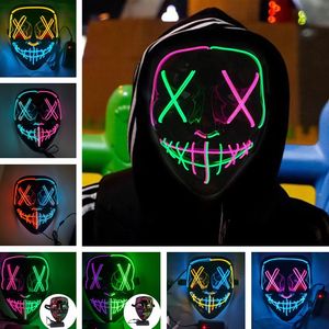 Máscaras de festa máscara de Halloween LED acender máscara assustadora para festival cosplay traje masquerade festas carnaval presente lt821