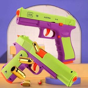 Gun Toys New Automatic M1911 Glock Shell Ejection Continous Toy Gun Soft Bullet Pistol Desert Eagle Shell Throw for Boys GiftL2403