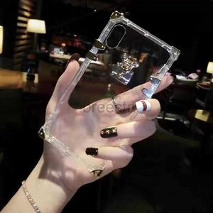 Cell Phone Cases Deluxe Fashion Cases for iphone 11 12 13 14 14pro 15 pro max XS XR Xsmax 7 8 plus Top Quality Transparent TPU Designer Luxury Cover 240304