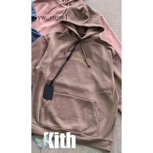 Högkvalitativ lyx Kith Hoodie Sweatshirt Pure Cotton Hoodie tröja Löst broderat Alfabetet tryck Långärm Sports Hoodie Kths 4824