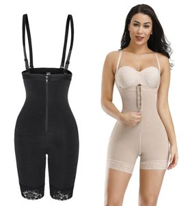 Women Slimming Full Body Shaper Zipper Tummy Waist Trainer Short Arm Shapers Underbust Postpartum Recovery Shapewear Butt Lifter L3233364