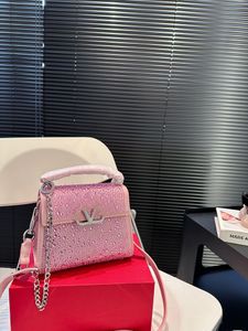 Full Diamond Tote Bag women Luxury designer purses handbags crossbody messenger Shoulder Bags leather Fashion Shopping Satchels envelope wallet black briefcase