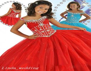 Red Light Aqua Girl039S Pageant Dress Princess Ball Gown Tulle Party Cupcake Prom Dress for Young Short Girl Pretty Dress for L9799720