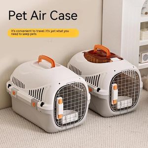 Cat Carriers Carrying Portable Crate When GoinG Out Car A Cat's Nest Pet TransporTaTion Cage Iron Mesh Dog Travel And