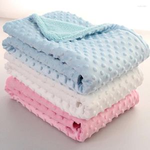 Decken Baby-Fleecedecke Born Thermal Soft Solid Bettwäsche-Set Quilt Swaddling Candy Color Sleeping Bed Supplies