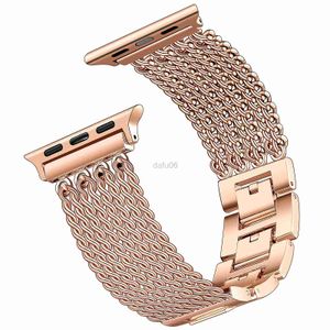 Bands Watch Dress Armband Rems For Watch Ultra 49mm 8 Band 40mm 41mm 45mm 44mm 42mm 38mm Luxury Steel Metal Watchband Armband Iwatch Serie 3 4 5 6 SE 7 STRAPNED 240308