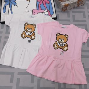 Summer Kids Girls' Dress High Quality Luxury Printed 100% Cotton Dress Children Baby Girls' Pleated Dress Design Kids Clothing