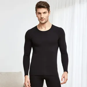 Intimo termico da uomo da uomo, lungo, solido, colletto tondo, intimo, set autunno inverno