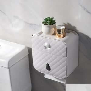 Paper Towel Holders Bathroom Toilet Paper Towel Holder Creative Waterproof For Tray Roll Tube Storage Box Tissue 210320 Drop Delivery Dhfsa