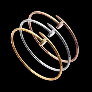 Gold Bracelet Nail Designer Bangles for Women and Men Fine edition nail diamond bracelet womens Diamond