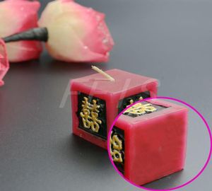 FEIS whole red square Chinese traditional Candle Wax Wedding party decoration Smokeless wedding favor and gifts1805905