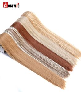 Long Straight Hair Extension 24 Inches 6 Pcs A Set 16 Clips In On Hair Extensions Heat Resistant Synthetic Hairpiece3338870