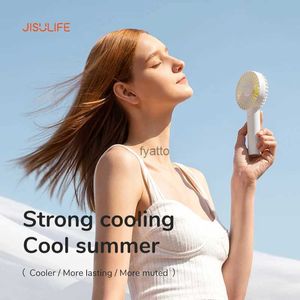 Electric Fans JISULIFE USB Mini Strong Wind Handheld Fan Portable Quiet Charging Suitable for Small Pocket Cooling in Student OfficesH240308