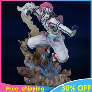 Demon Slayer Bonito Anime Figura Akaza Mini Kawaii Figura Animação Periféricos Pequenas Figuras Ornamentos de Brinquedo Brinquedo de Presente para Crianças 240227