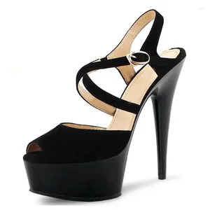 After Sexy 618 Sandals Shoes Cross Department with 15 Cm Over the Stiletto Heel Big Yards Women's