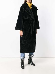 Faux Fur Płaszcz do zimowego ciepła, kołnierza garnituru, płaszcz damski, długi styl 204300