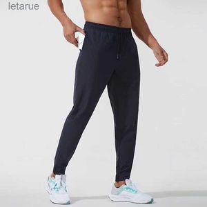 Byxor herrbyxor lululemen lulu kort yoga outfit jogger sport snabb torr dragkammare gym fickor Sweatpant byxor Mens elastiska midja 240308