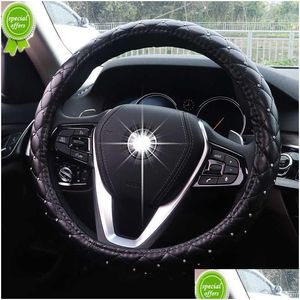 Volante cobre novo cristal diamante carro volante ers para mulheres menina couro strass ered volante interior acesso dh76f