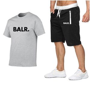 Herrspårssuits Summer Sport Mens Sportswear T ShirtsAddpants Running Shorts Set Clothes Sports Joggers Training Balr Fitness Suit DHSWB