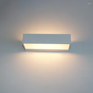 Vägglampa 9W 12W LED Simple Interior Decoration sovrum vardagsrumsstudie belysning rektangulärt aluminiummaterial LP-128