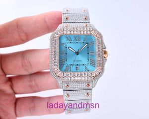 AF Top Quality New Carter Sandoz Full Diamond Watch 904 Rostfritt stål Materialstorlek 40mm med stabil 8215 rörelse och original presentförpackning 8wke