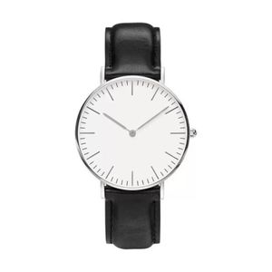 Designer Mens Watch dw Mulheres Moda Relógios Daniel039s Black Dial Leather Strap Relógio 40mm 36mm montres homme9278926305K302A