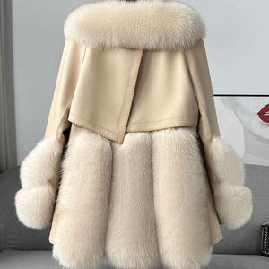 Haining 2024 New Fox Fur Grass Coat Domowa i młoda zintegrowana kurtka zintegrowana 194055