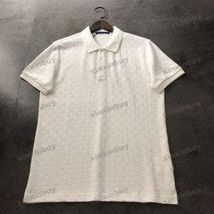 xinxinbuy Men designer Tee t shirt 2024 Chessboard grid Letter embroidery short sleeve cotton women gray black Orange green S-2XL