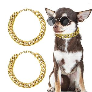 Hundklädkedja Guldhalsband för hundar ABS Plastkrage Valp Kostym Lätt modesmycken Tillbehör