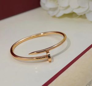 Aşk Altın Bileklik Tırnak Bilezik Tasarımcı Kadınlar İçin Bangles Erkek Paslanmaz Çelik Alaşım Armband18k Kaplama Altın Gümüş Gül Takı Elmas Bilezikler