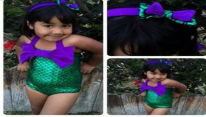 Kids Bikini Kızlar İçin Yeni Çocuklar Denizkızı Mayo Big Bow Beach Yaz Çocukları Moda Mayo 8788303