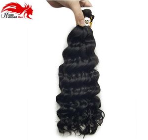 Mänskligt hår Mikroflätor Brasilianska Deep Curly Bulks flätande hårbulk Nej Weft6918223