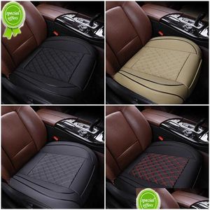 Sittdynor Nya bilstolar ER Mobile Front Pu Leather Cushion Protector Mat Pad för Fit Interiör Tillbehör Drop Leverans Automobiles Dhaom