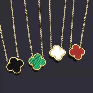 Designer Necklace VanCF Necklace Luxury Diamond Agate 18k Gold Lucky Grass Titanium Four-leaf clover Necklace Womens Classic Chain 002