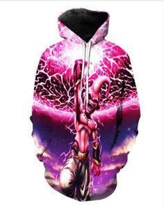 Nova moda legal moletom com capuz masculino feminino impressão 3d irritado majin buu estilo moda streetwear roupas de manga longa xkl0495365124