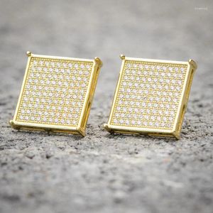 Stud Earrings CAOSHI Trendy Hip Hop For Women Fashion Male Daily Wearable Gold Color Jewelry Dazzling Zirconia Accessories Gift