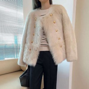 2023 New Haining Autumn Winter Style Short Short و Slim Fox Fur Fur Coat 965391