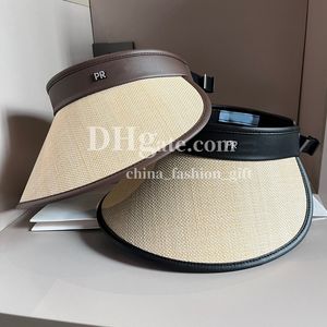 Summer Beach Hat Designer Sunshade Straw Hat Female Empty Top Tourist Hat Outdoor Sports Large Brim Sun Prevent Hats