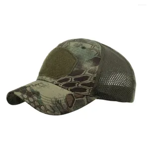 Ball Caps Baseball Cap Hollowed Breathable Mesh Vented Adjustable UV Protection Polyester Camouflage Print Sun Hat For Outdoor