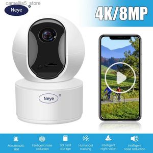 ベビーモニターカメラNEYE 4K 8MP IP IP HOME WIFIセキュリティ屋内ベイビー/乳母/ペット赤外線とオーディオインターコムQ240308