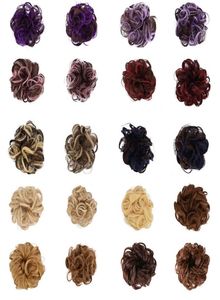 synthetic hair bangs blond messy bun curly extension ring chignon hairpiece warp ornaments Scrunchies fake hair ties2570232