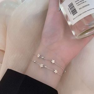 Round Bead Star Bracelet for Female Students Korean Edition, Minimalist Instagram, Unique Design, Fashionable and Versatile, Fresh Girl Handicraft