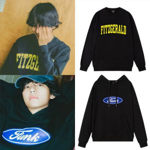 Sweatshirts Drop Shipping Kpop Bangtan Boys V Women Long Sleeved Cotton Hoodie Unisex V Album Layover Loose Girl's Underwear S~XXXL